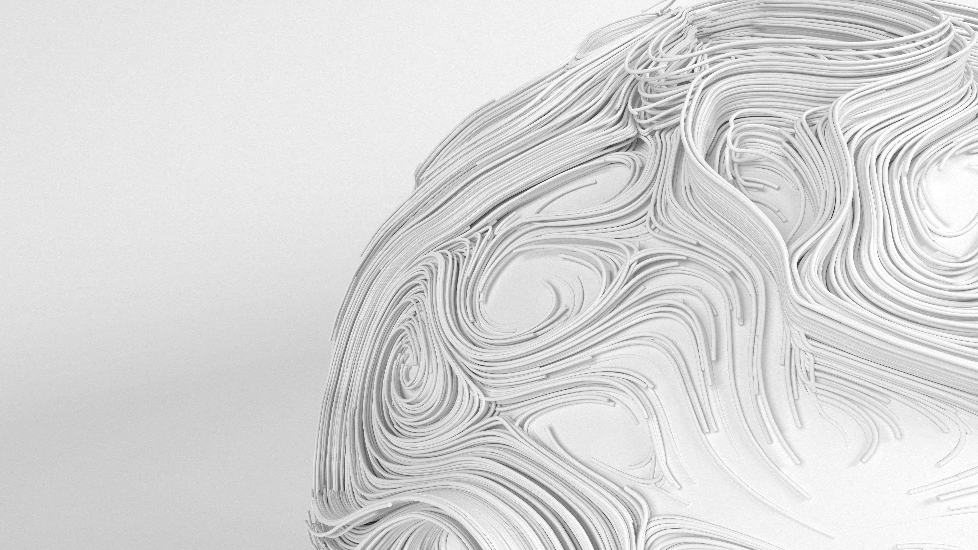 Abstract white flowing lines
